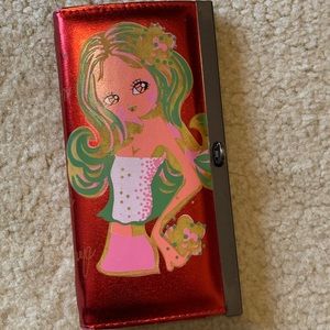 Red aesthetic girls vintage thrifted wallet, made in India